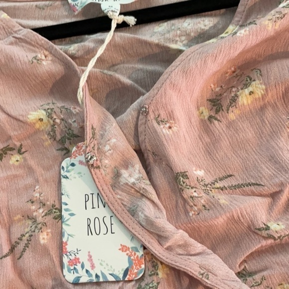 Pink Rose | Pink Floral Wrap Top - Picture 5 of 6